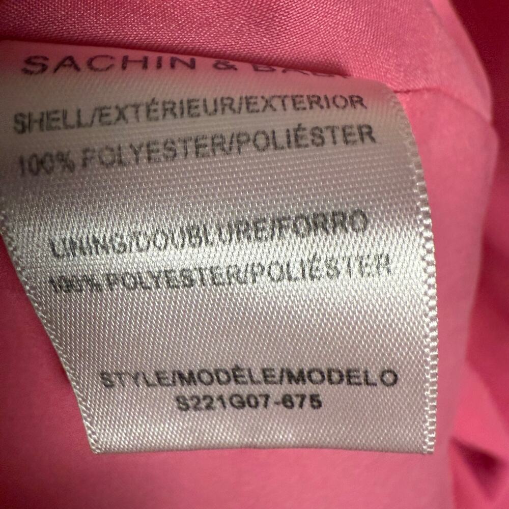 Sachin & Babi Katrina Pink Sleeveless V-Neck Bow Back Formal Gown Size 0 - Picture 15 of 16